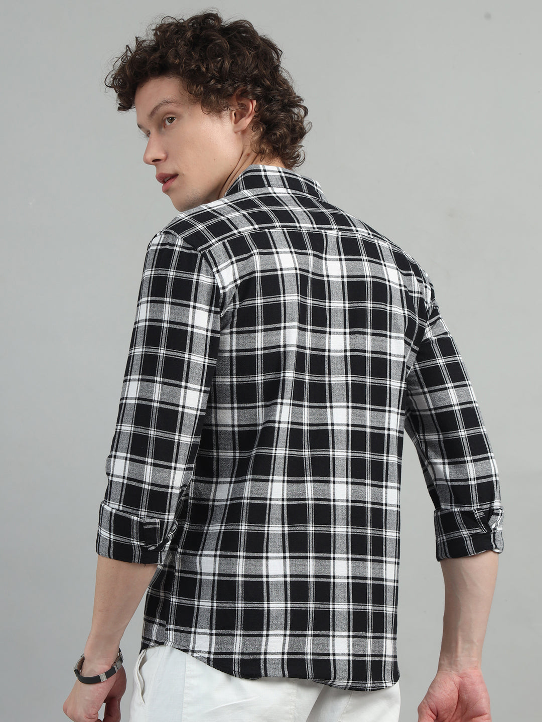 Black Men’s Black Check Shirt